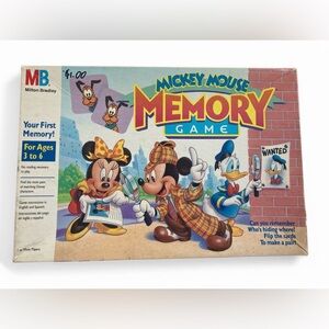 VTG 1990 Disney Mickey Mouse Memory Card Matching Game - 68 Cards INCOMPLETE
